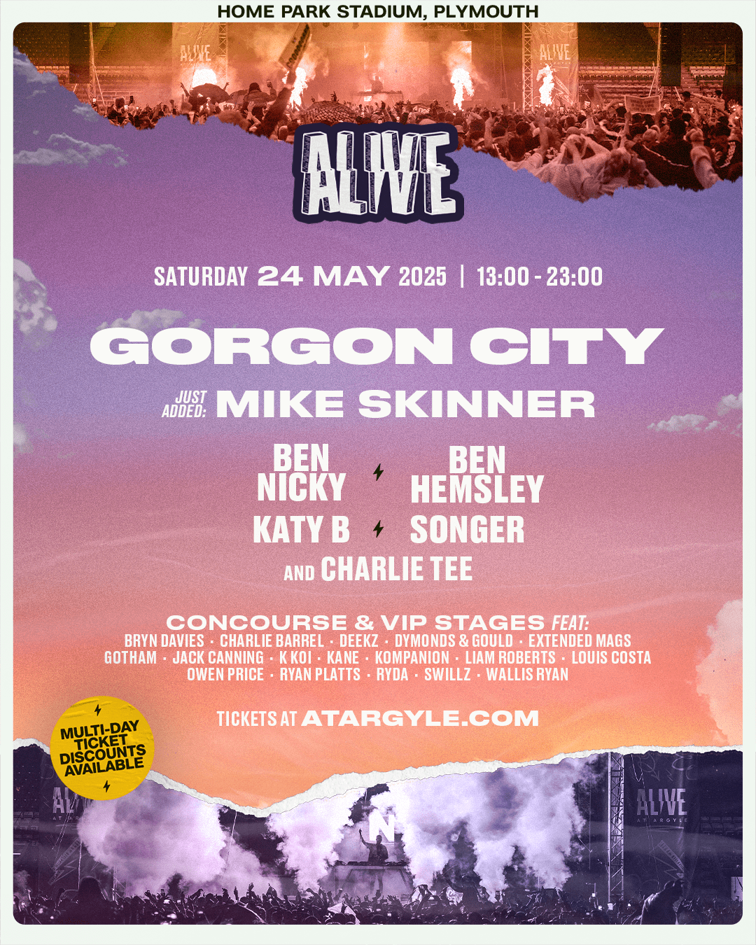 Alive at Argyle new line up